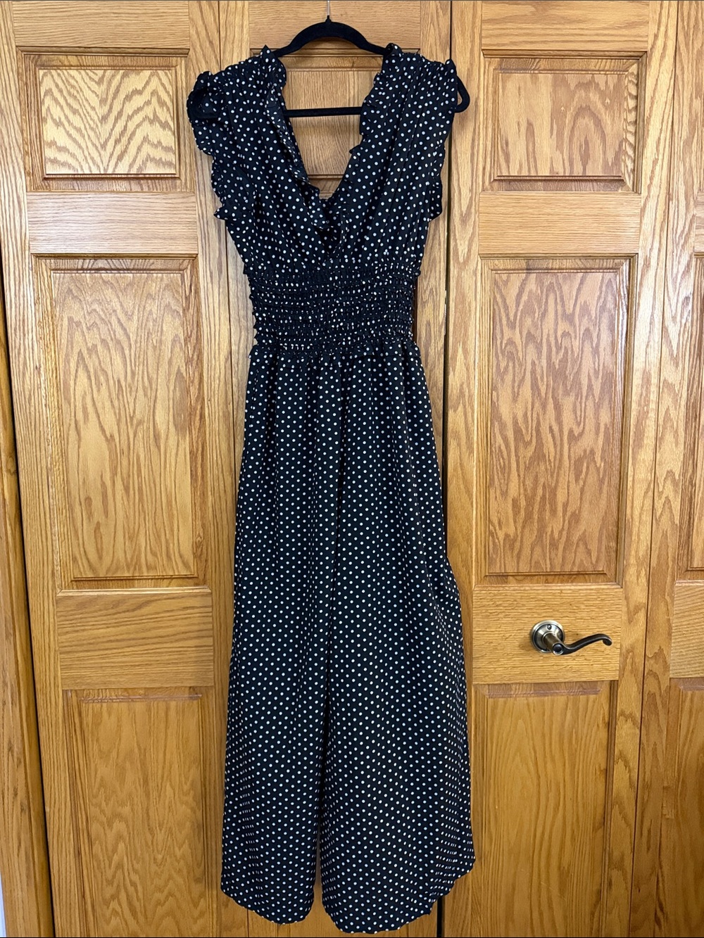 Max Studio Black and White Polka Dot Jumpsuit